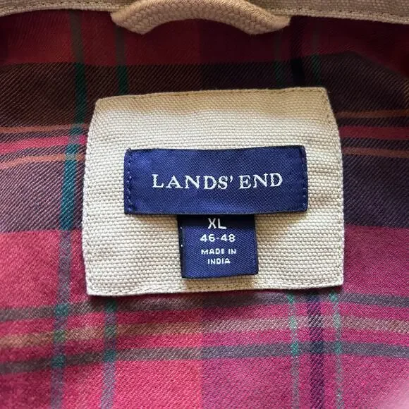Vintage Lands' End Field Jacket XL Mens Chore Barn Coat Corduroy Collar Lined